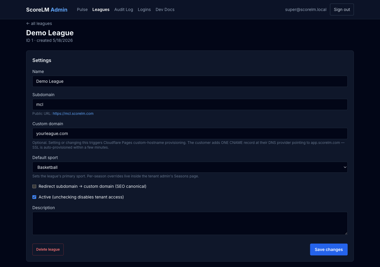 Choosing a custom domain for your league site