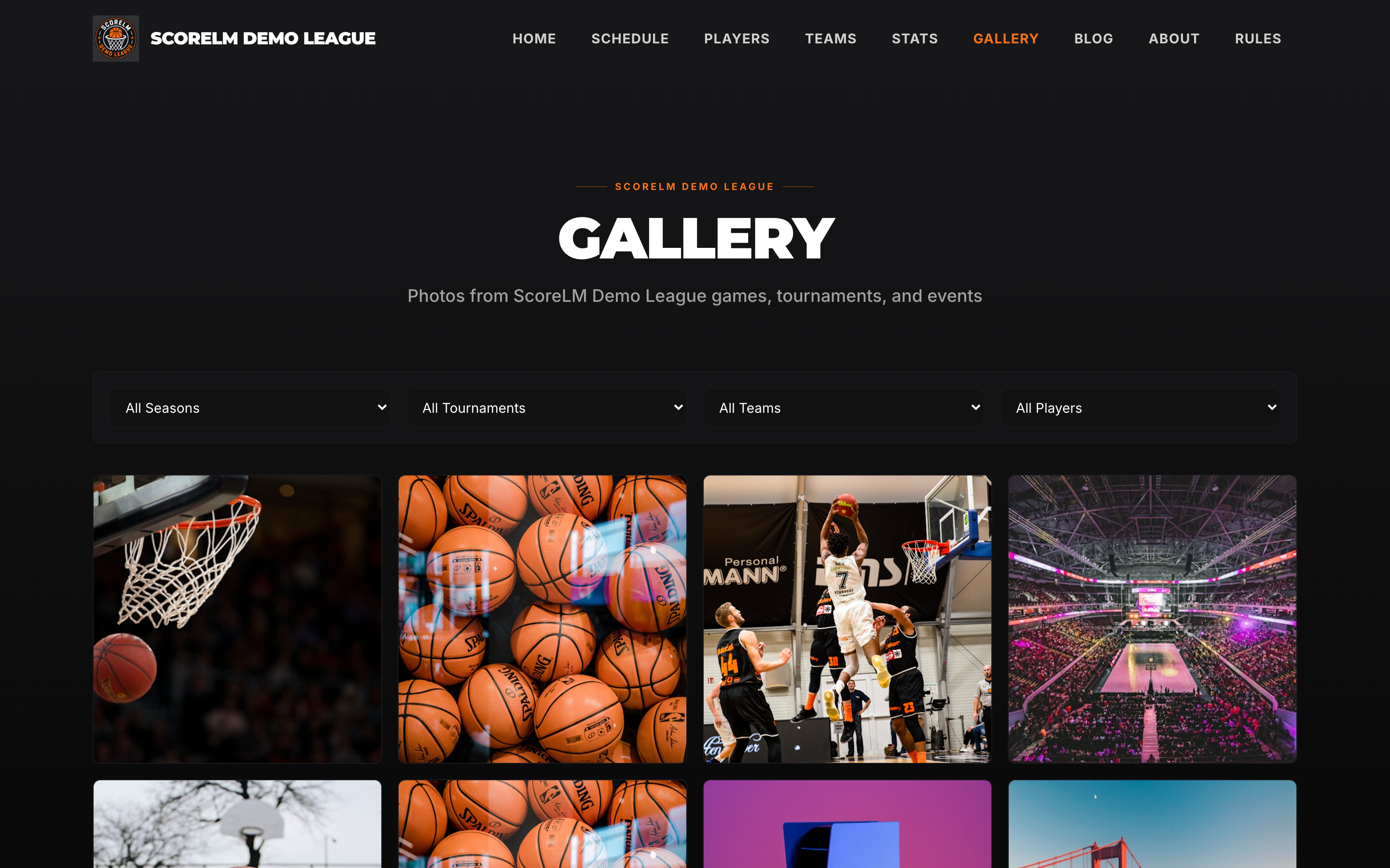 Public photo gallery with tagged images